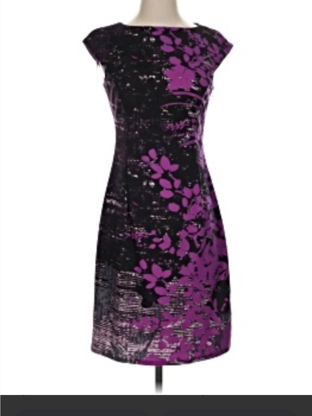 Wisp Purple Floral Sheath Dress 2 Petite